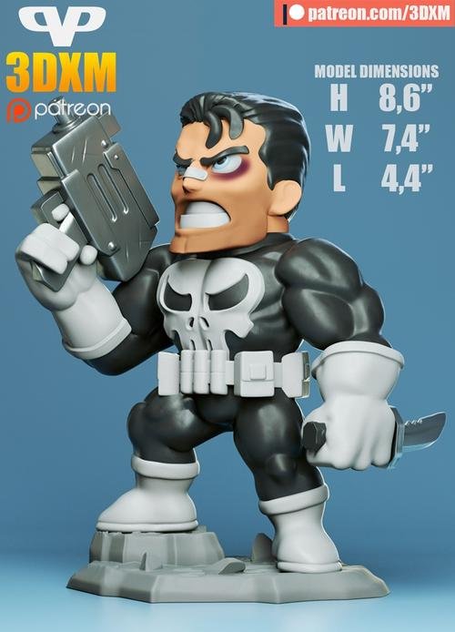 3DXM - Punisher Chibi – 3D Print