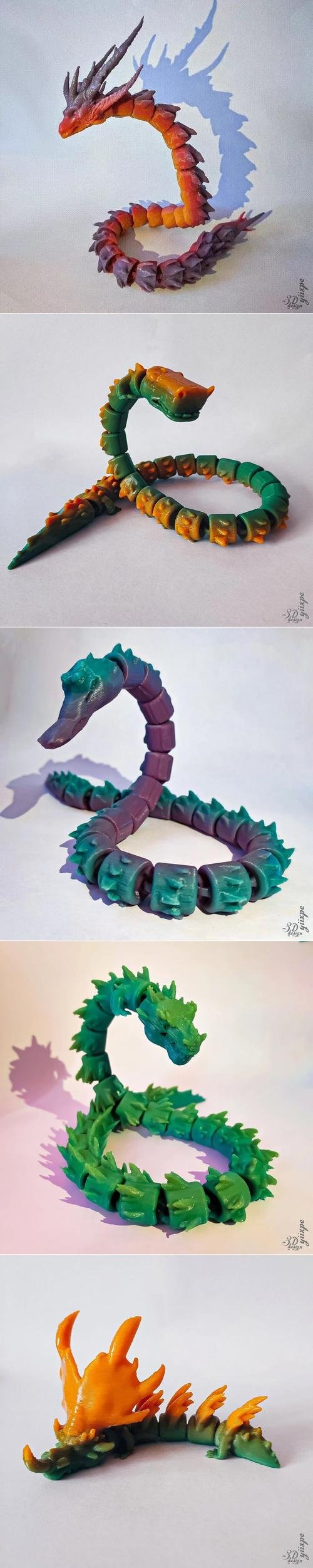 Flexible Dragon to tame and 4 Bonuses – 3D Print