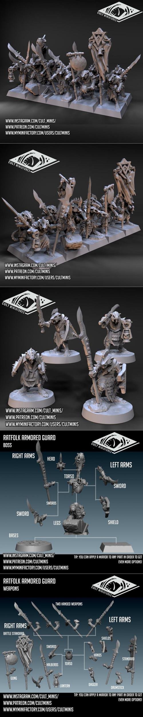 Ratfolk Armored Guard and Armored Boss – 3D Print