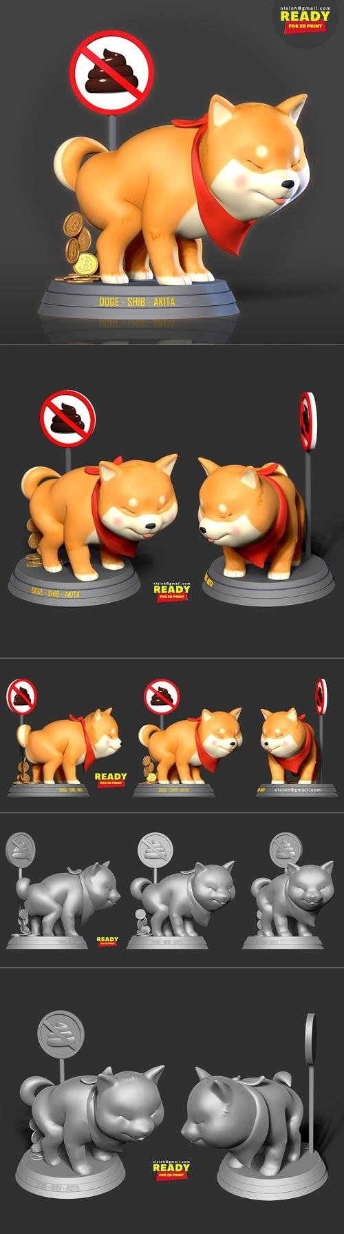 Shiba with cryptocurrency – 3D Print