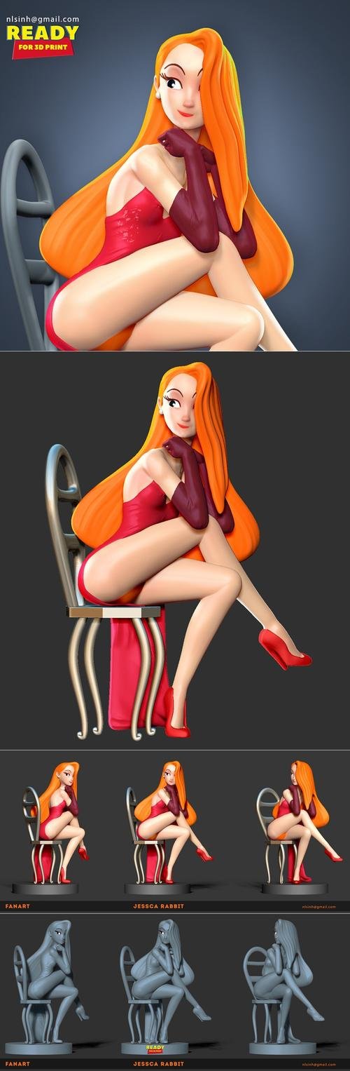 Jessica Rabbit Fanart – 3D Print
