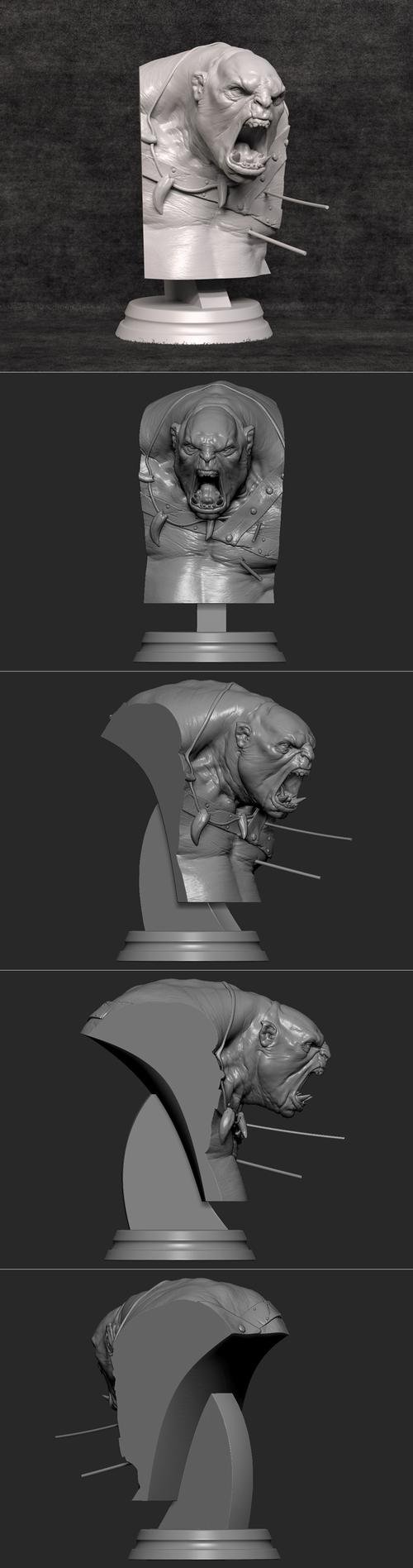 Orc Berserker Bust – 3D Print