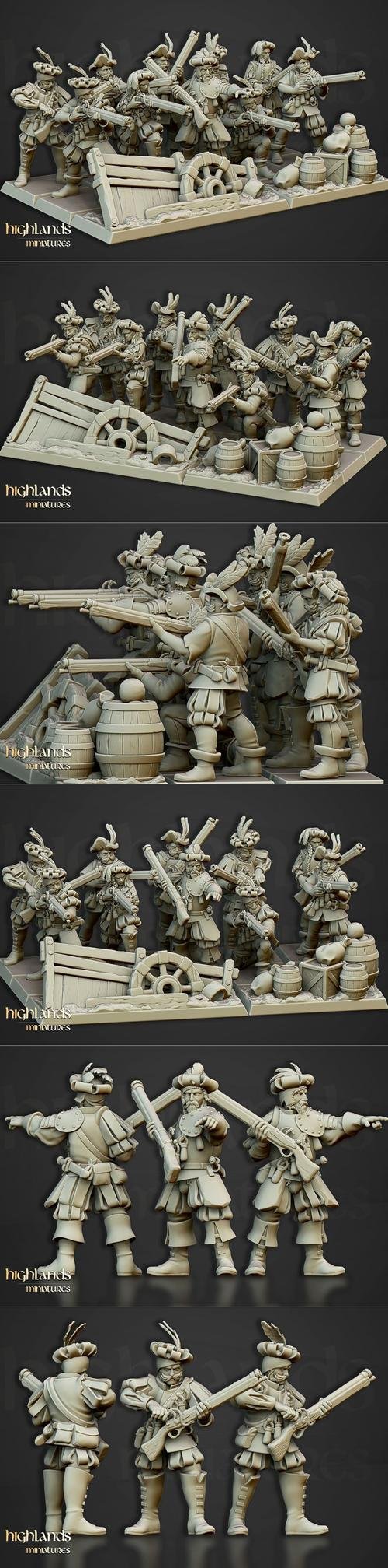 Highlands Miniatures - The Arquebusiers Unit – 3D Print