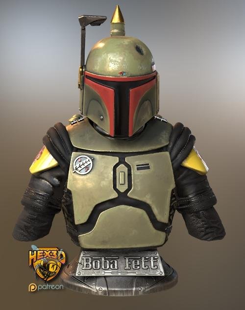 Hex3D Boba Fett Bust – 3D Print