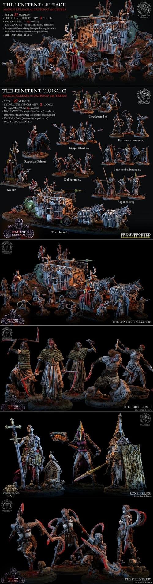 Bestiarum Miniatures - The Penitent Crusade March 2022 – 3D Print