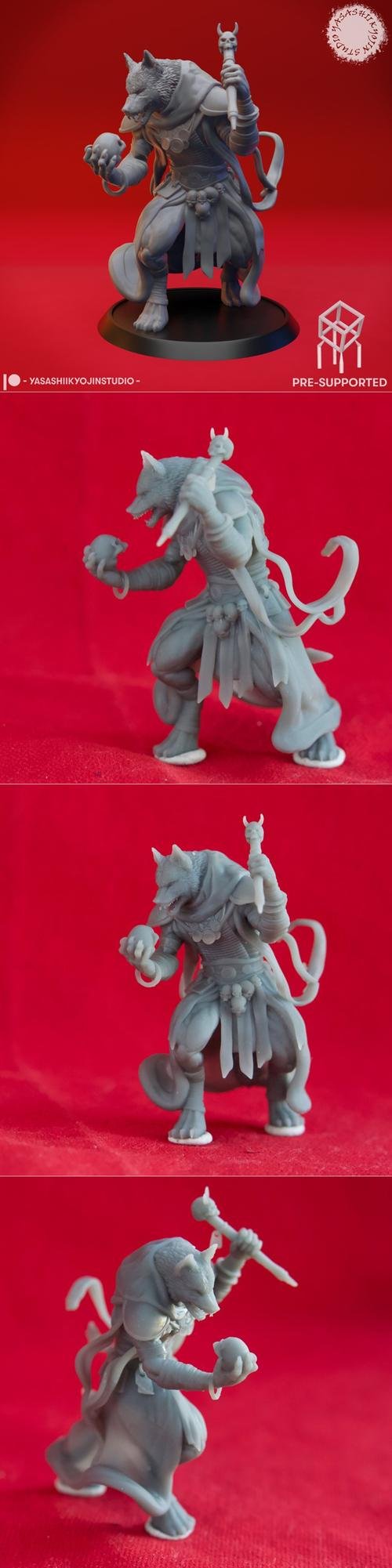 Coyote Necromancer - Tabletop Miniature – 3D Print