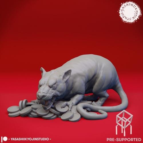 Maks the Giant Rat - Tabletop Miniature – 3D Print