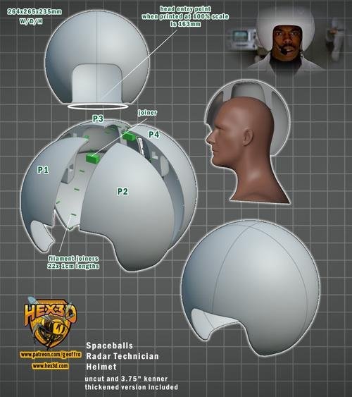 Spaceballs Radar Tech Helmete - Statue – 3D Print