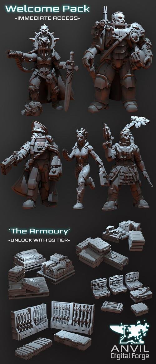 Anvil Digital Forge Character collection and The Armoury Welcome Pack – 3D Print