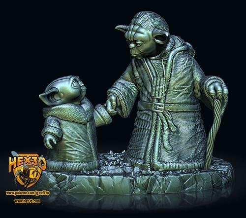 Yoda Grogu Diorama – 3D Print