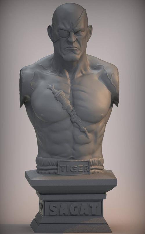 Sagat bust – 3D Print