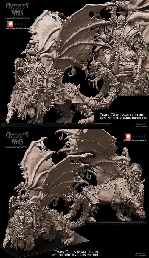 Avatars of War - Dark Gods Manticore – 3D Print