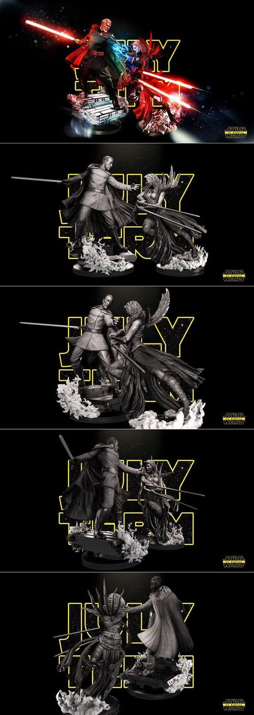 Star Wars - Count Dooku Ventress Sculpture – 3D Print