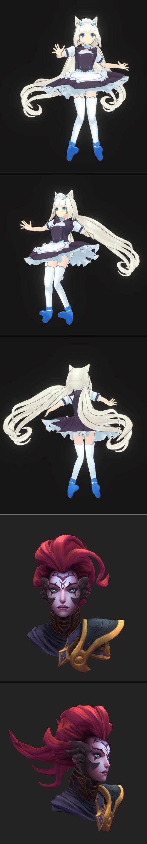 Vanilla Nekopara Fanart and Darksiders Fury Bust – 3D Print