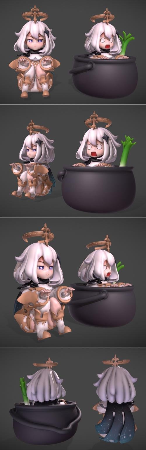 Paimon in the pot - Fanart – 3D Print
