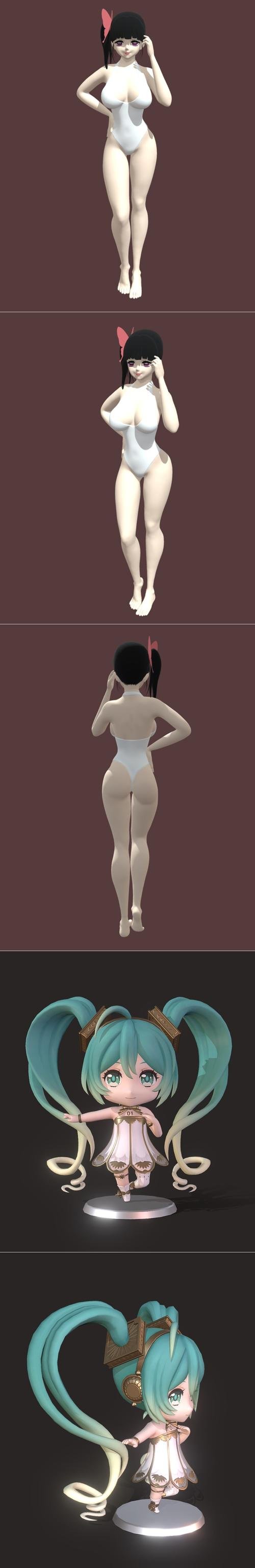 Kanao Tsuyuri and Miku – 3D Print