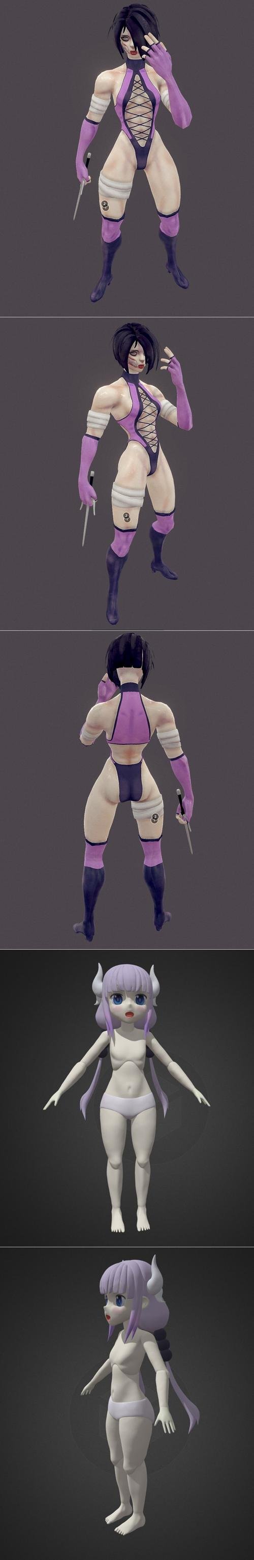 Mileena and Kanna - WIP – 3D Print