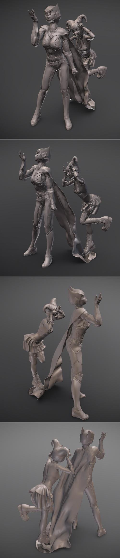 Another day of Batgirl and Harley Quinn – 3D Print