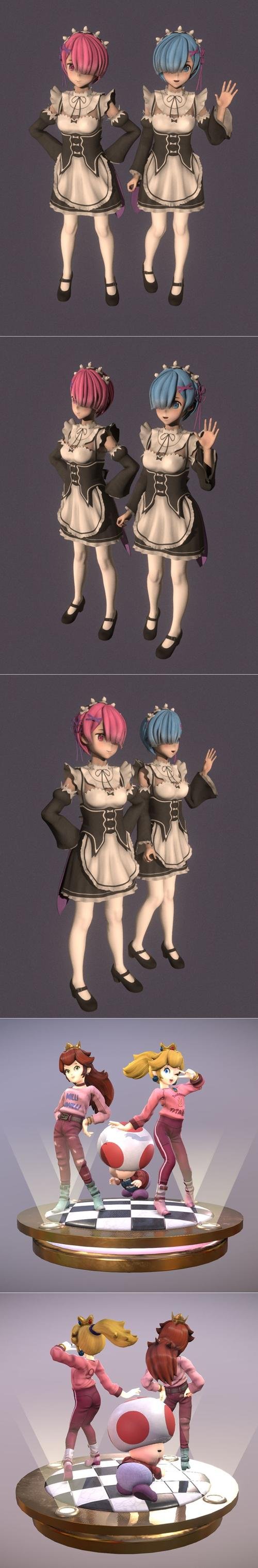 Rem Ram 03 and Milli Vanilli Concert Peach – 3D Print