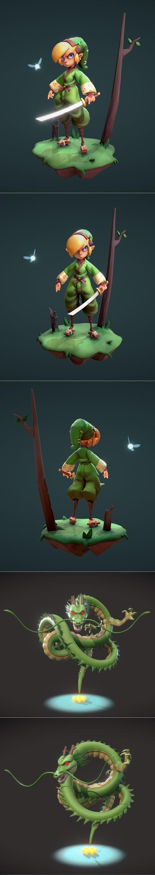 Linku and Shenron - Dragon Ball – 3D Print