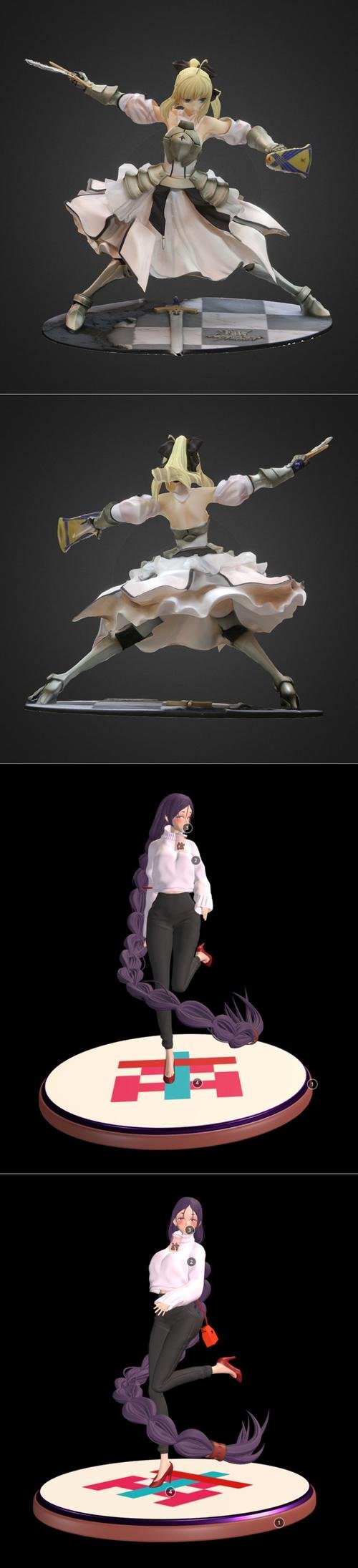 Saber Lily - Distant Avalon Figure and Minamoto No Raikou Statue – 3D Print