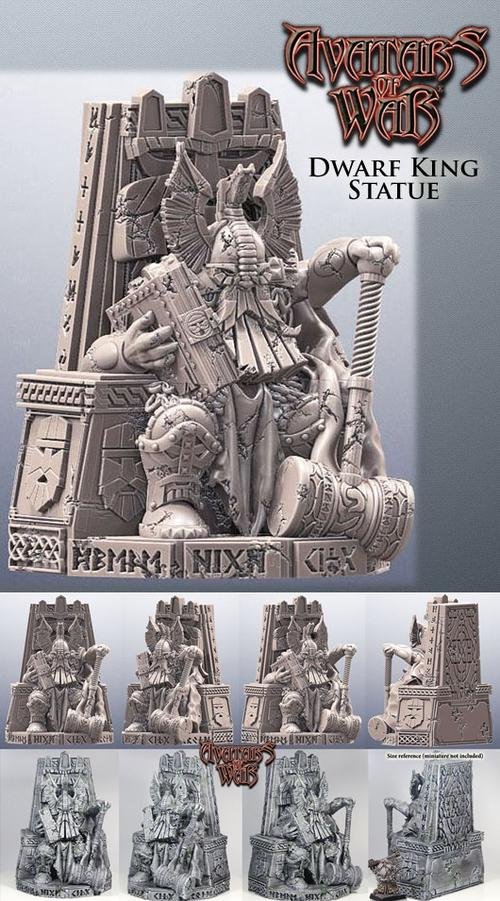 Dwarf King Statue – 3D Print