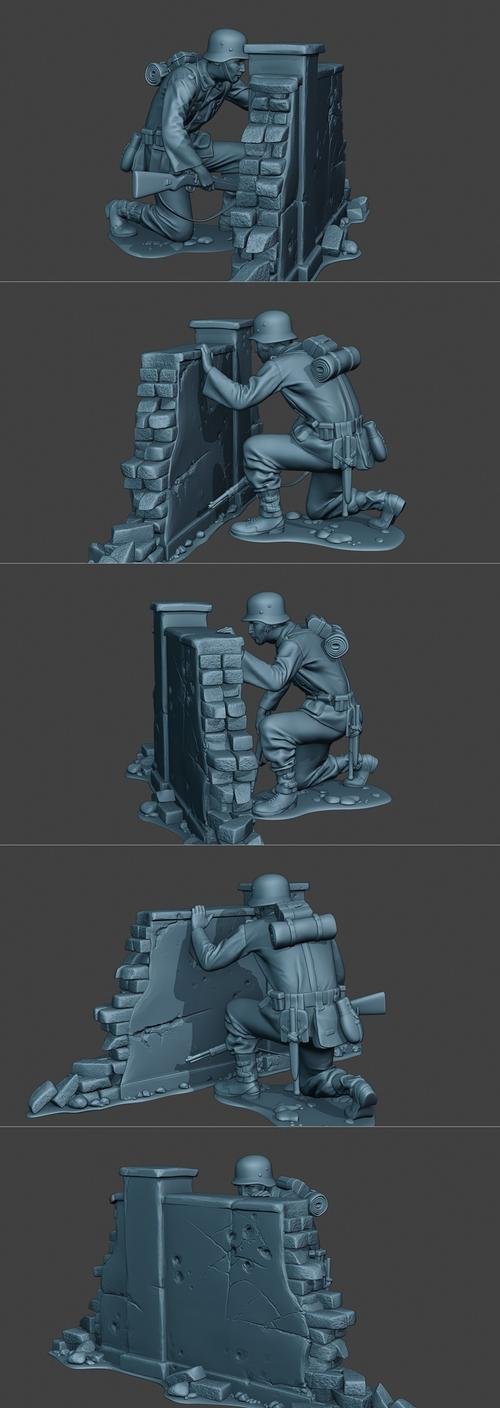 German soldier ww2 cover down G5 – 3D Print