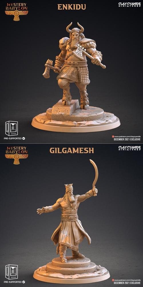 Clay Cyanide Miniatures - Enkidu, Gilgamesh – 3D Print