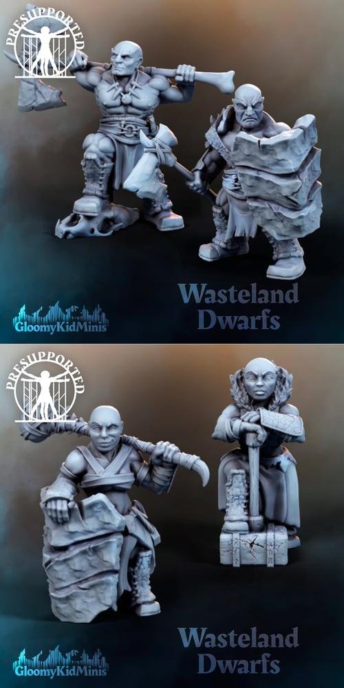 Wastland Dwarfs Female, Male – 3D Print