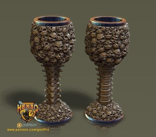 Hex3D - Chalice Of Skulls – 3D Print