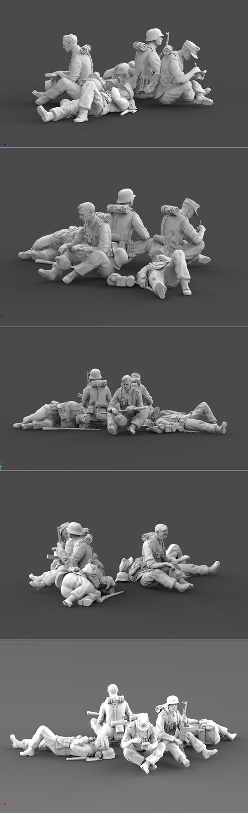 German soldiers rest – 3D Print