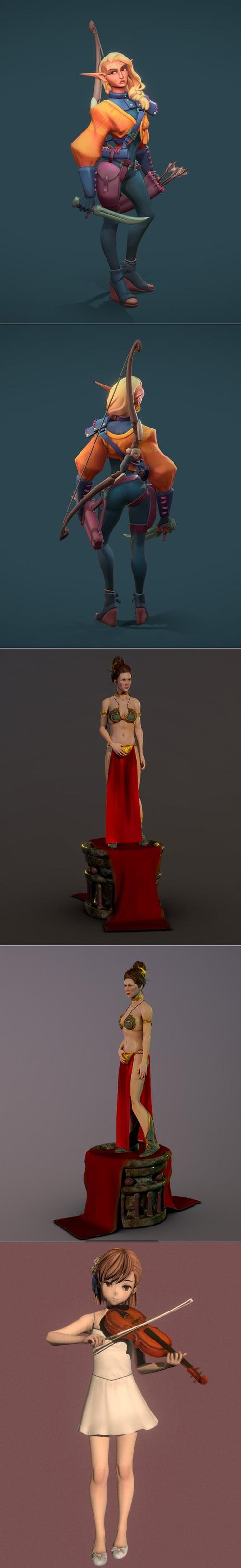 Ellana and Princess Leia and Misaka Mikoto 02 – 3D Print