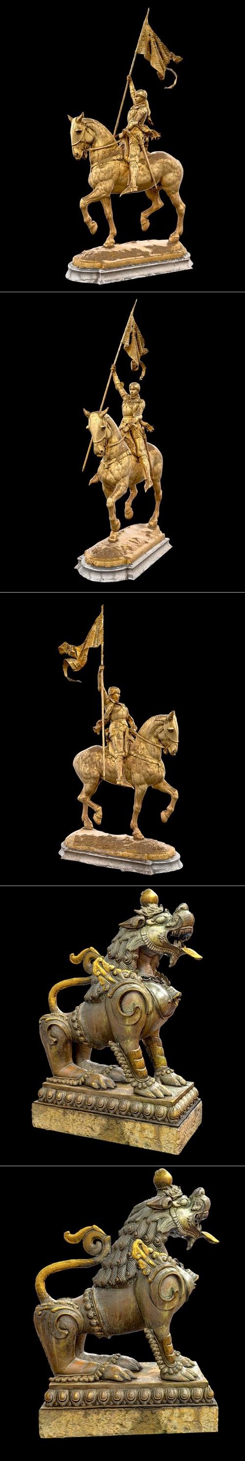 Jeanne D Arc Paris and Brass Lion w3 LOD - Nepal Heritage – 3D Print