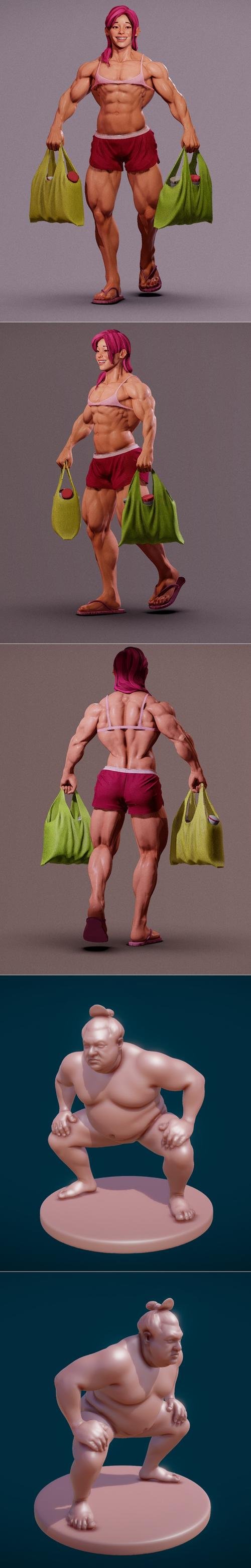 Getting Groceries - WIP and Sumo – 3D Print