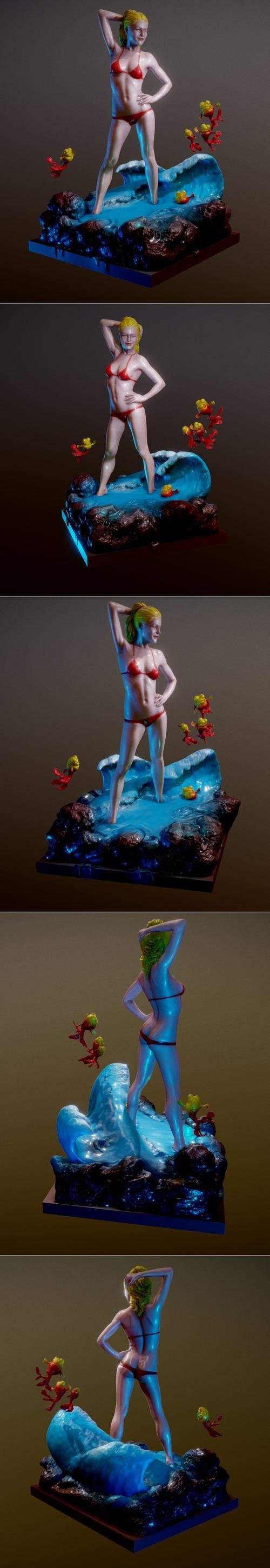 Pinup Girl (High Poly) – 3D Print