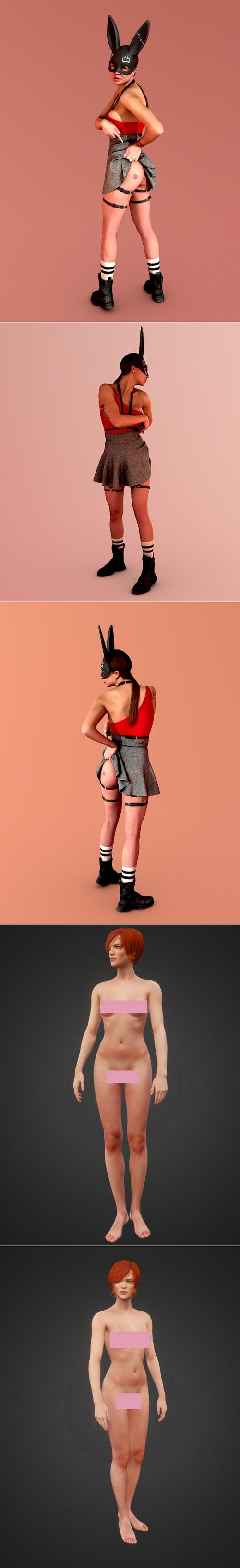 Bunny Robber and Other Naked Redhead – 3D Print