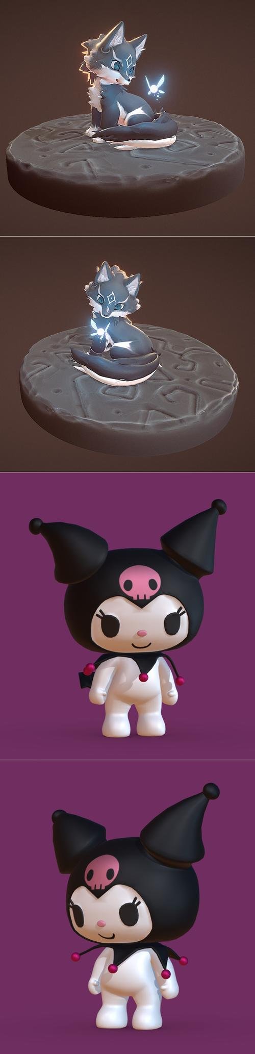 Wolf Link young and Kuromi from Onegai My melody – 3D Print