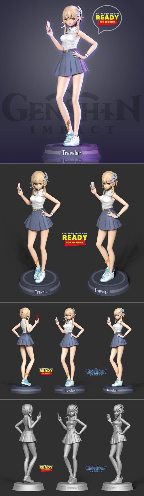 Traveler - Genshin Impact Fanart – 3D Print