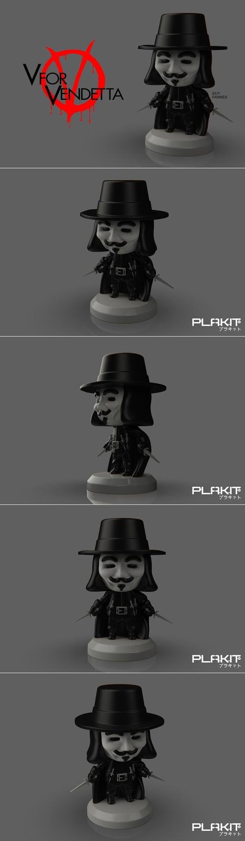 PlaKit - V Guy Fawkes – 3D Print
