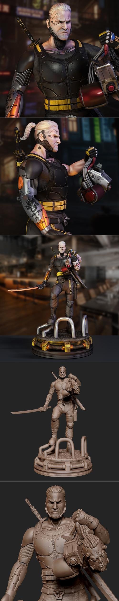 Geralt Cyberpunk V2 Fanart – 3D Print