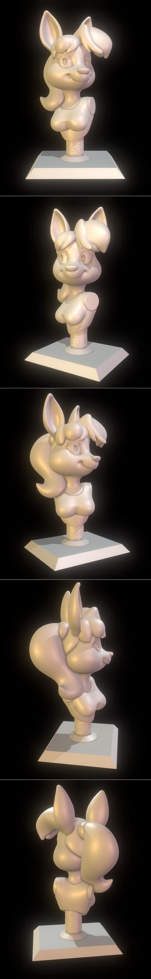 Rosana Anthro Doe Bust – 3D Print