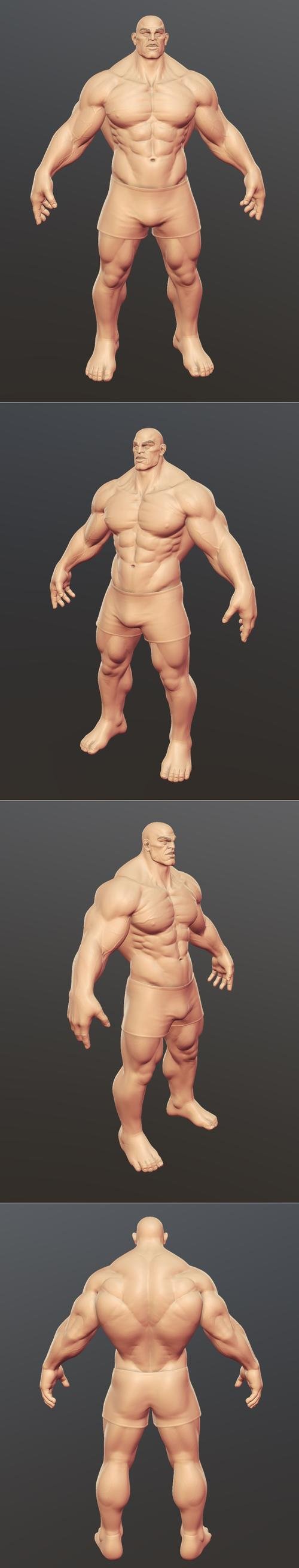 Muscular Man Basemesh – 3D Print