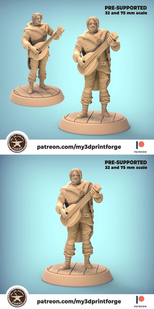 My3DPrintForge - Half-Elf Bard – 3D Print