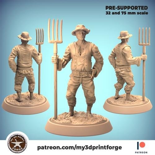 My3DPrintForge - Farmer with pitchfork – 3D Print