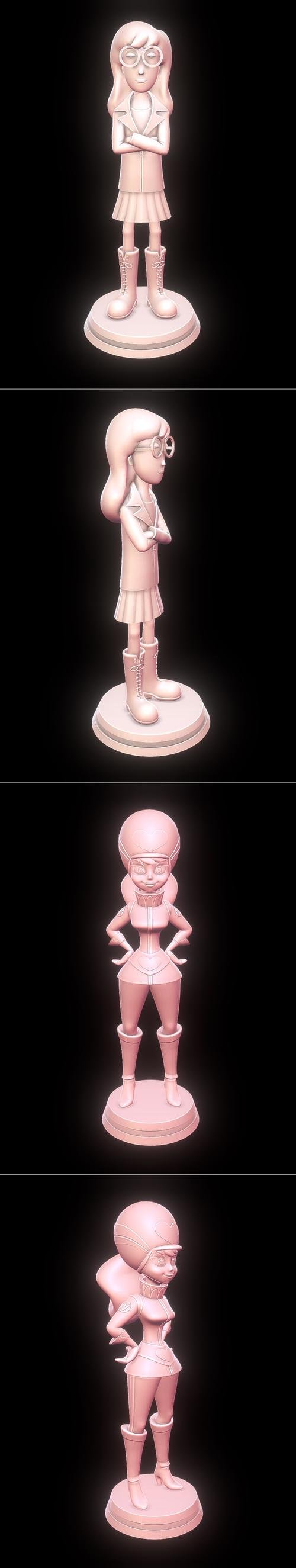 Daria Morgendorffer and Penelope Pitstop - Wacky Races 2017 – 3D Print