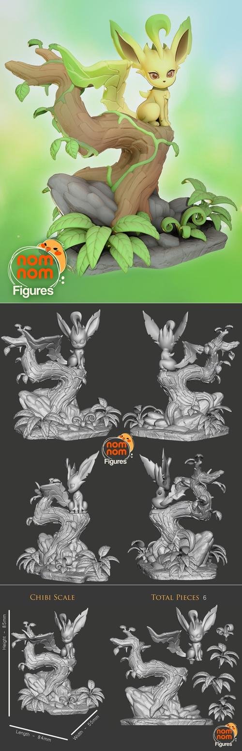 Nomnom Figures Leafeon – 3D Print