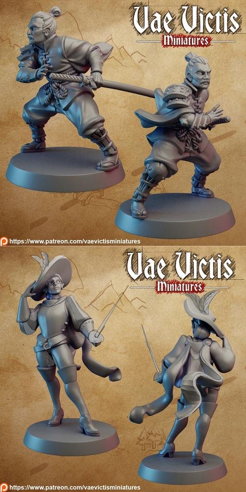 Vae Victis Miniatures - Ronin and Musketeer – 3D Print