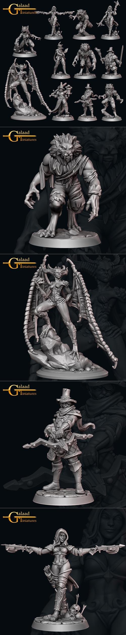 Galaad Miniatures - Hunters and Werewolf October 2022 – 3D Print