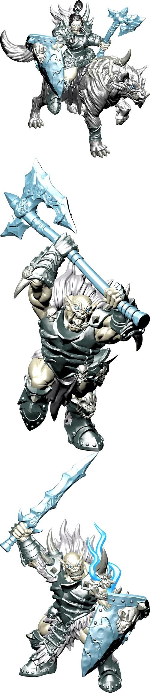 Worg Raider Guard and Orc Great Axe and Orc Guard – 3D Print