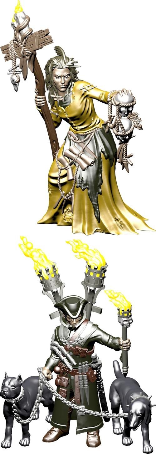 Witch and Witch Hunter from Heresy Lab – 3D Print